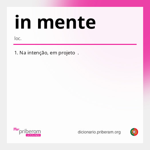 Significado de in mente